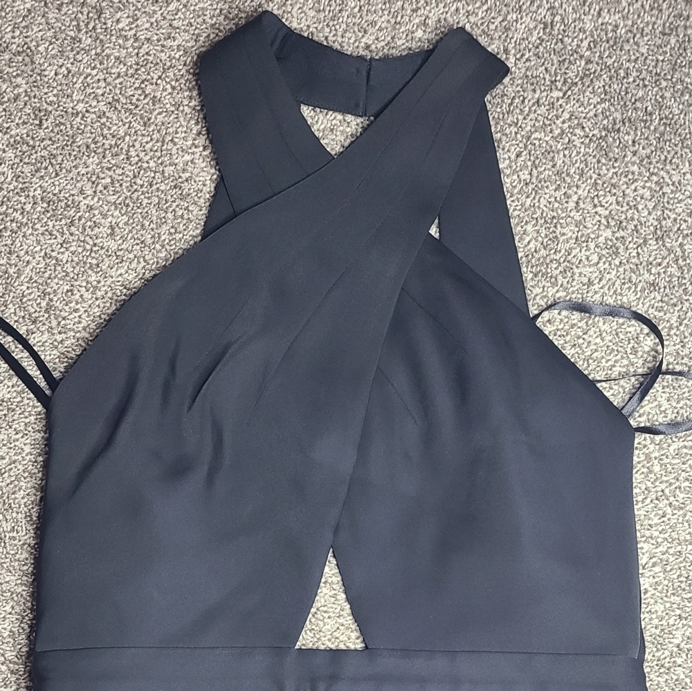 Bcbgmaxazria Remmie Open-back Peplum Halter Top Size Medium. New with tag.